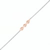 Thumbnail Image 0 of 0.04 CT. T.W. Diamond Triple Teardrop Anklet in Sterling Silver and 10K Rose Gold – 10"