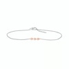 Thumbnail Image 1 of 0.04 CT. T.W. Diamond Triple Teardrop Anklet in Sterling Silver and 10K Rose Gold – 10"