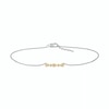 Thumbnail Image 1 of 0.065 CT. T.W. Diamond Alternating Teardrop Anklet in Sterling Silver and 10K Gold – 10"