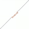 Thumbnail Image 0 of 0.065 CT. T.W. Diamond Alternating Teardrop Anklet in Sterling Silver and 10K Rose Gold – 10"
