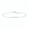 Thumbnail Image 1 of 0.065 CT. T.W. Diamond Alternating Teardrop Anklet in Sterling Silver and 10K Rose Gold – 10"