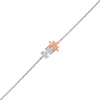 0.04 CT. T.W. Diamond Puzzle Piece Anklet in Sterling Silver and 10K Rose Gold – 10"