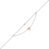 Thumbnail Image 0 of 0.04 CT. T.W. Diamond Double Layer Heart Anklet in Sterling Silver and 10K Rose Gold – 10"