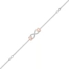 0.04 CT. T.W. Diamond Infinity Heart Anklet in Sterling Silver and 10K Rose Gold – 10"