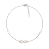 0.04 CT. T.W. Diamond Infinity Heart Anklet in Sterling Silver and 10K Rose Gold – 10"