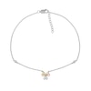 0.04 CT. T.W. Diamond Triple Heart Anklet in Sterling Silver and 10K Two-Tone Gold – 10"