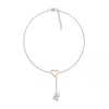 Thumbnail Image 1 of Diamond Accent Heart and Paw Anklet in Sterling Silver and 10K Rose Gold – 10"