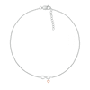 Thumbnail Image 1 of 0.04 CT. T.W. Diamond Infinity with Heart Dangle Anklet in Sterling Silver and 10K Rose Gold – 10"