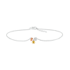 Thumbnail Image 1 of Diamond Accent Triple Heart Anklet in Sterling Silver and 10K Two-Tone Gold – 10"