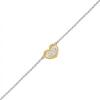 Thumbnail Image 0 of 0.065 CT. T.W. Diamond Heart Anklet in Sterling Silver and 10K Gold – 10"