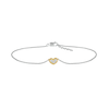 Thumbnail Image 1 of 0.065 CT. T.W. Diamond Heart Anklet in Sterling Silver and 10K Gold – 10"