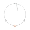 Thumbnail Image 1 of Diamond Accent Flower Anklet in Sterling Silver and 10K Rose Gold – 10"