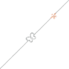 Thumbnail Image 0 of 0.04 CT. T.W. Diamond Butterfly and Flower Anklet in Sterling Silver and 10K Rose Gold – 10"