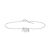 Diamond Accent Elephant Anklet in Sterling Silver – 10"