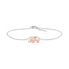 Thumbnail Image 1 of Diamond Accent Elephant Anklet in Sterling Silver and 10K Rose Gold – 10"