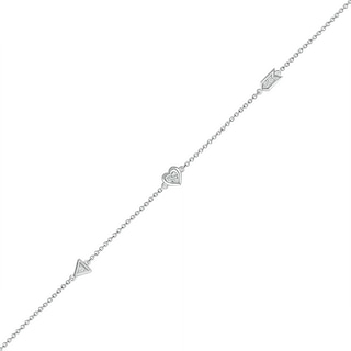 0.04 CT. T.W. Diamond Heart Arrow Anklet in Sterling Silver – 10"