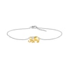 Thumbnail Image 1 of Diamond Accent Elephant Anklet in Sterling Silver and 10K Gold – 10"