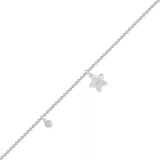 Diamond Accent Flower Anklet in Sterling Silver – 10"