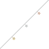 Thumbnail Image 0 of Diamond Accent Triple Star Anklet in Sterling Silver and 10K Two-Tone Gold – 10"