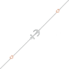 Thumbnail Image 0 of 0.04 CT. T.W. Diamond Heart and Anchor Anklet in Sterling Silver and 10K Rose Gold – 10"