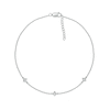 Thumbnail Image 1 of 0.04 CT. T.W. Diamond Triple Tilted Square Frame Anklet in Sterling Silver – 10"