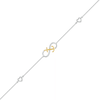 Thumbnail Image 0 of 0.04 CT. T.W. Diamond Infinity Anchor Anklet in Sterling Silver and 10K Gold – 10"