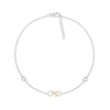 Thumbnail Image 1 of 0.04 CT. T.W. Diamond Infinity Anchor Anklet in Sterling Silver and 10K Gold – 10"