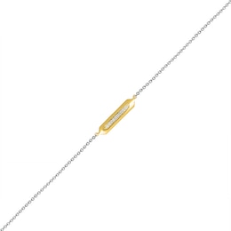 0.04 CT. T.W. Diamond Bar Anklet in Sterling Silver and 10K Gold – 10&quot;