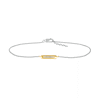 Thumbnail Image 1 of 0.04 CT. T.W. Diamond Bar Anklet in Sterling Silver and 10K Gold – 10"