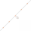 Thumbnail Image 1 of 0.086 CT. T.W. Diamond Hamsa Anklet in Sterling Silver and 10K Rose Gold – 10&quot;