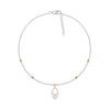 Thumbnail Image 2 of 0.086 CT. T.W. Diamond Hamsa Anklet in Sterling Silver and 10K Rose Gold – 10&quot;