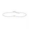 Thumbnail Image 1 of Diamond Accent Solitaire Circle Anklet in Sterling Silver and 10K Gold – 10"