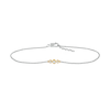 Thumbnail Image 1 of 0.065 CT. T.W. Diamond Circle Trio Anklet in Sterling Silver and 10K Gold – 10"