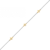 0.04 CT. T.W. Diamond Triple Tilted Square Frame Anklet in Sterling Silver with 14K Gold Plate – 10"