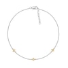 Thumbnail Image 1 of 0.04 CT. T.W. Diamond Triple Tilted Square Frame Anklet in Sterling Silver with 14K Gold Plate – 10"