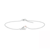 Thumbnail Image 1 of Diamond Accent Solitaire Ice Cream Cone Anklet in Sterling Silver and 10K Rose Gold – 10"