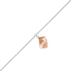 Thumbnail Image 0 of Diamond Accent Solitaire Letter Anklet in Sterling Silver and 10K Rose Gold – 10"