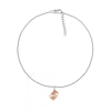 Thumbnail Image 1 of Diamond Accent Solitaire Letter Anklet in Sterling Silver and 10K Rose Gold – 10"