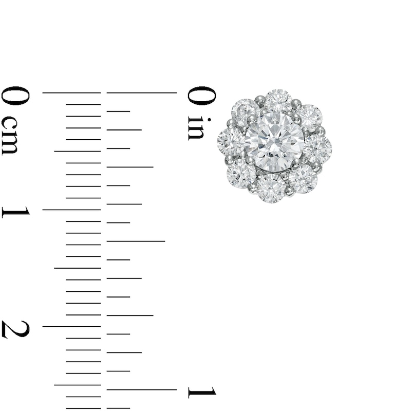 CT. T.W. Diamond Flower Frame Stud Earrings in 10K White Gold|Peoples Jewellers