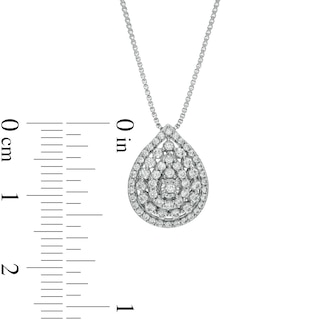 1.00 CT. T.W. Composite Pear-Shaped Diamond Pendant and Stud Earrings Set in Sterling Silver