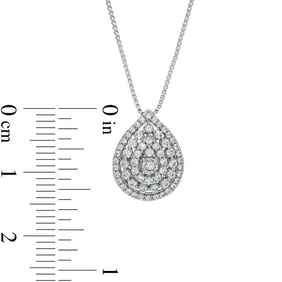 1.00 CT. T.W. Composite Pear-Shaped Diamond Pendant and Stud Earrings Set in Sterling Silver