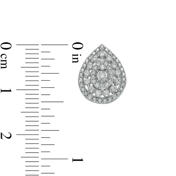 1.00 CT. T.W. Composite Pear-Shaped Diamond Pendant and Stud Earrings Set in Sterling Silver