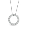 Thumbnail Image 0 of 0.25 CT. T.W. Diamond Alternating Circle Outline Pendant in Sterling Silver