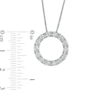 Thumbnail Image 2 of 0.25 CT. T.W. Diamond Alternating Circle Outline Pendant in Sterling Silver