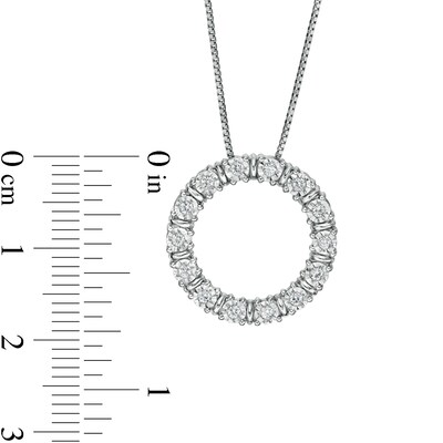 0.25 CT. T.W. Diamond Alternating Circle Outline Pendant in Sterling Silver