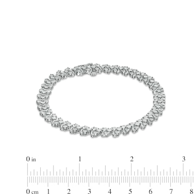 0.25 CT. T.W. Diamond Trios Line Bracelet in Sterling Silver – 7.5"