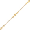 Thumbnail Image 0 of Diamond-Cut Graduated Bead Trio Station Bracelet with Heart Charm in 14K Gold - 7.5"
