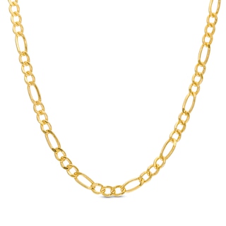 Adjustable 2.5mm Figaro Chain Choker Necklace in Hollow 10K Gold - 15"