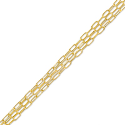 1.7mm Triple Strand Forzatina Cable Chain Bracelet in Solid 10K Gold – 7.25"