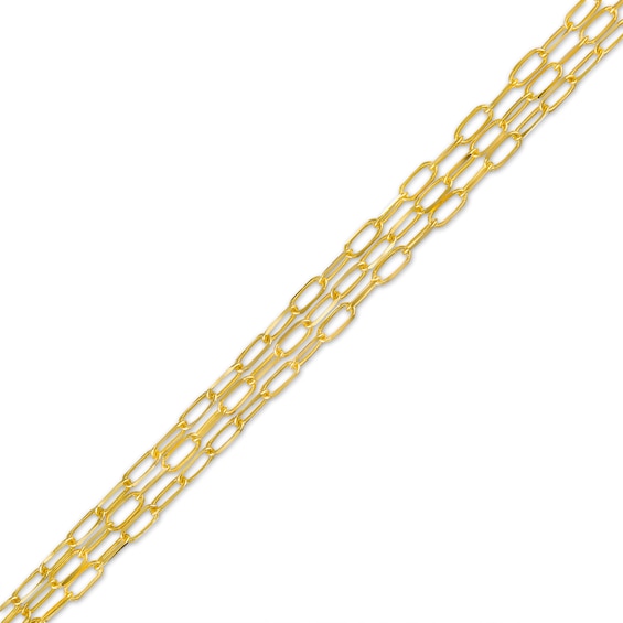 1.7mm Triple Strand Forzatina Cable Chain Bracelet in Solid 10K Gold – 7.25"